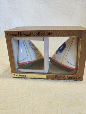 Grant Howard Sail Away Collectable Nautical Salt & Pepper Shaker Sailboats